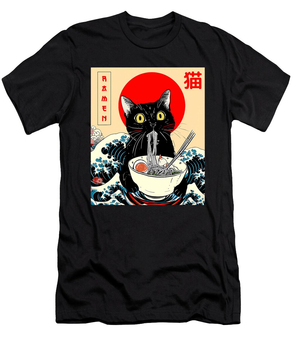4 Cat Ramen Japanese Funny Graphic Kawaii Cat Zyneu Gangd T-Shirt