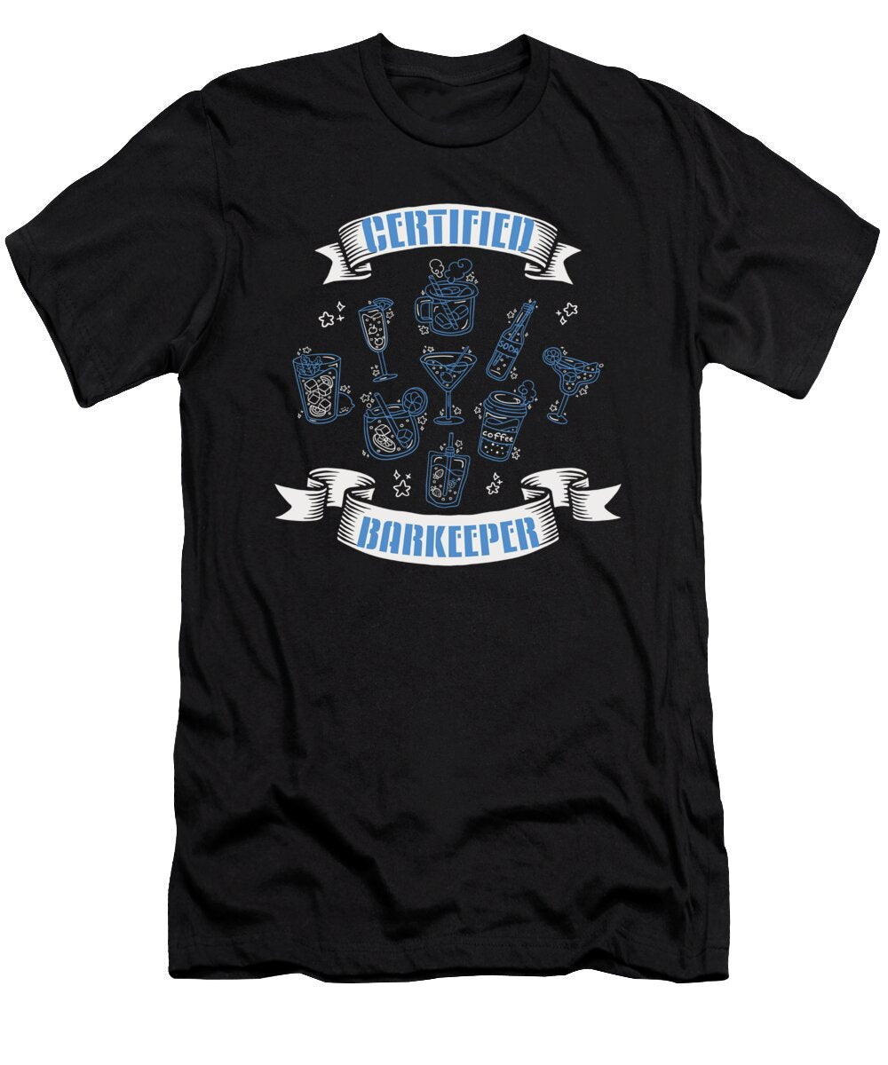 4 Certified Barkeeper Bartender Greenoptix T-Shirt