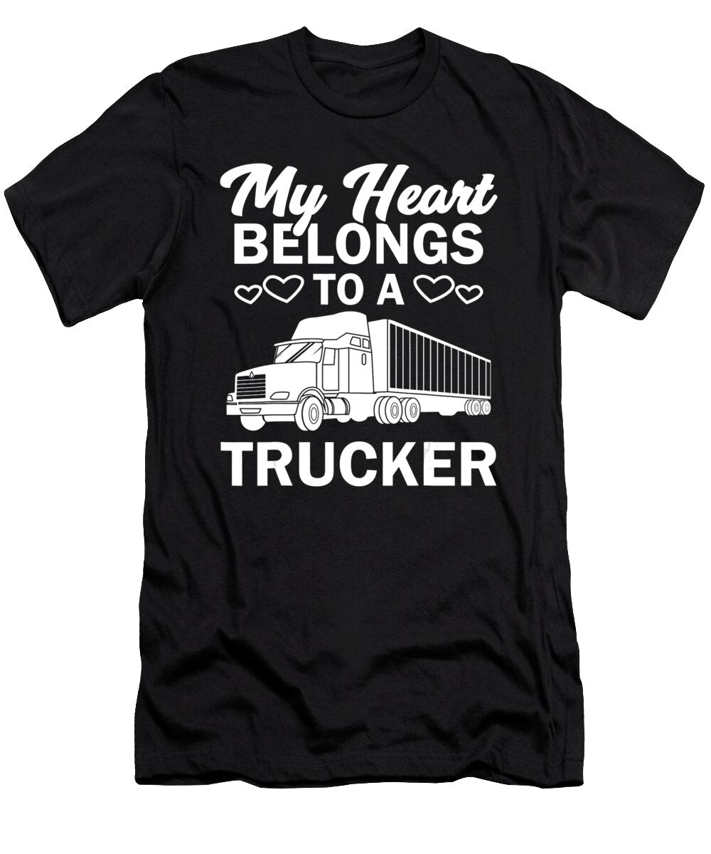 4 Cool Truckers Wife Gift for Women Funny Truck Driver Girl Julien T-Shirt