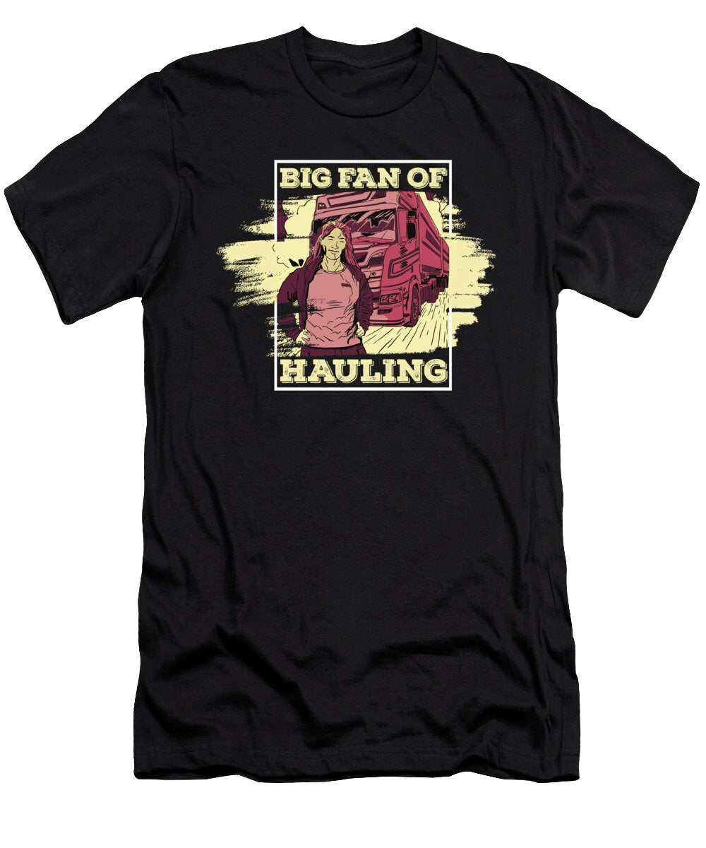 4 Female Truck Driver Trucker Trucking Female Truck Driver Crazy Squirrel T-Shirt