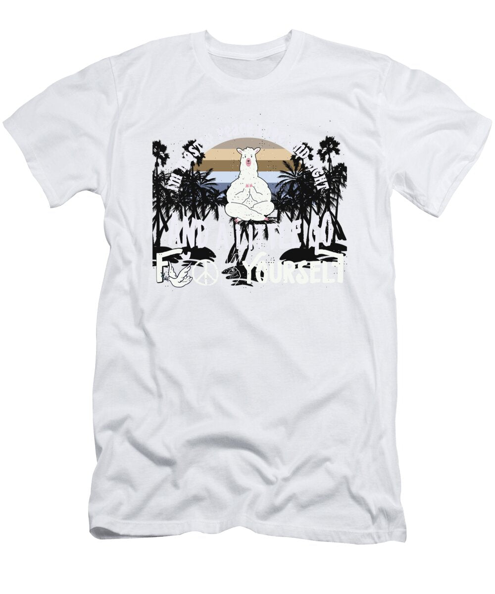 4 Funny Yogi Print Lama Peace Makes Yoga Hippie Hendrik Roeder T-Shirt