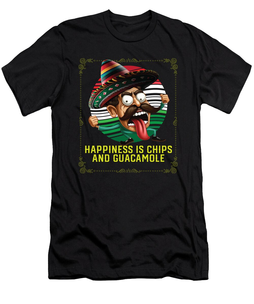 4 Happiness Is Chips and Guacamole Lover Avocado Vegetarian Maximus Designs T-Shirt