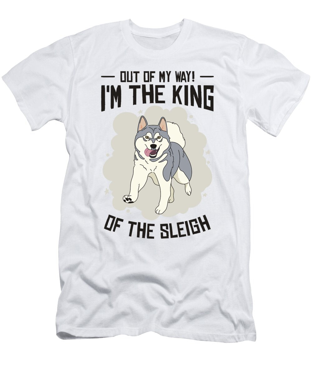 4 Husky Sledding King of the Sleigh Sled Dog Racing Alaskan Racers Toms Store T-Shirt