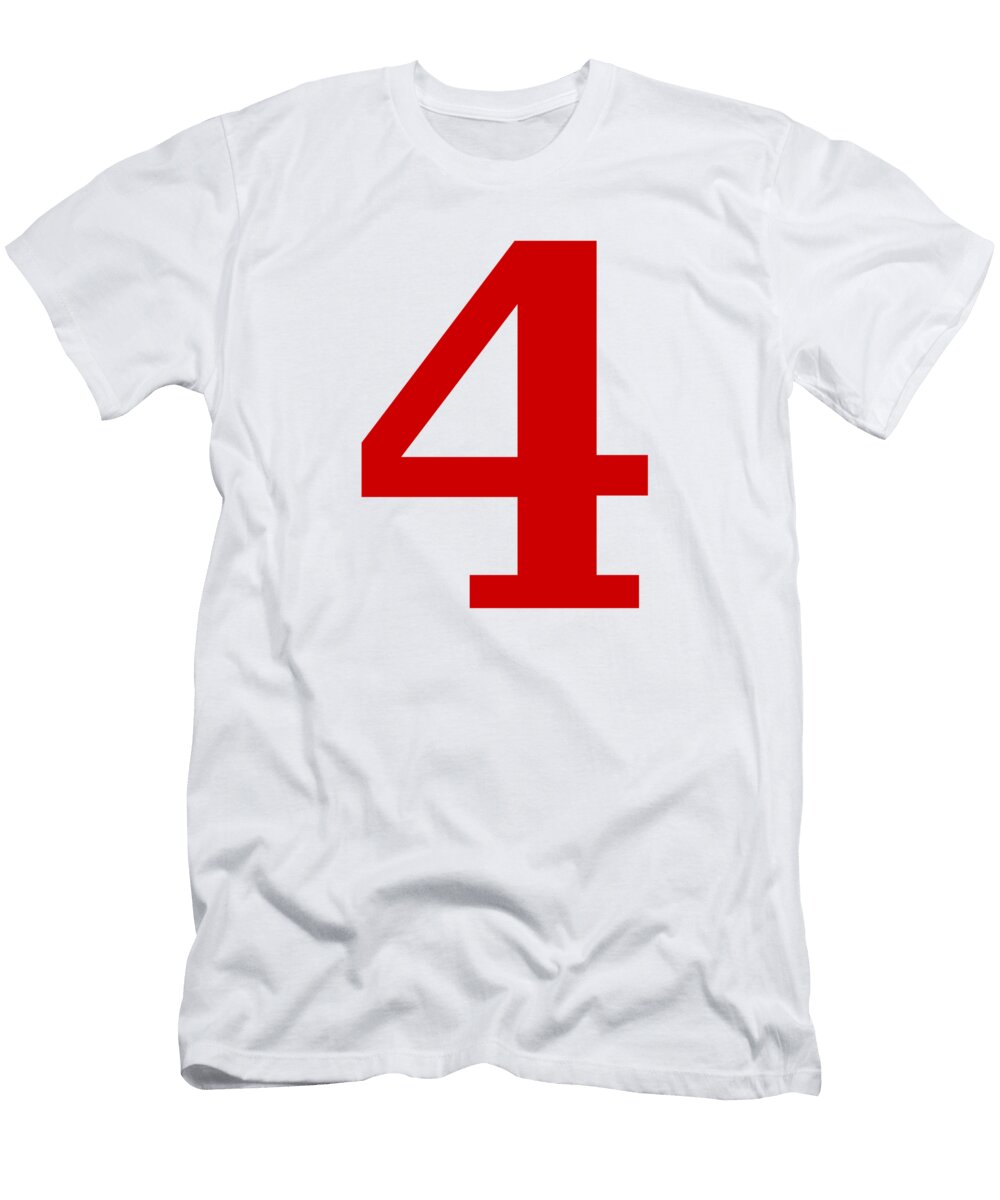 4 in Red Typewriter Style Custom Home Fashions T-Shirt