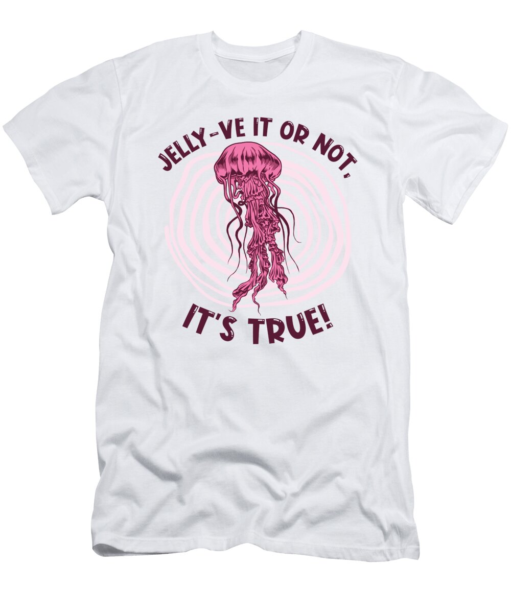 4 Jellyfish Flowers Entangled Swimming Wordplay Pun Toms Store T-Shirt