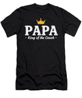 4 Papa King of the Couch Funny Dad Saying Fathers Steven Zimmer T-Shirt