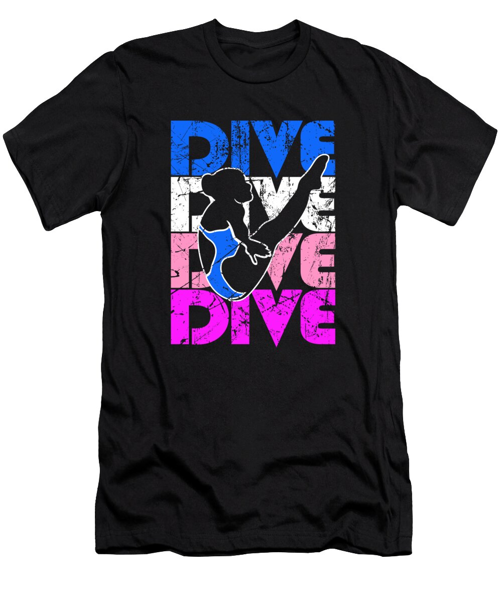 4 Platform Diver Girl Springboard Diving Crazy Squirrel T-Shirt
