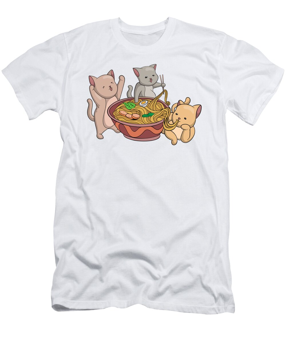 4 Ramen Cats Cat Noodles Soup Lover Japan Chef Noods Toms Store T-Shirt