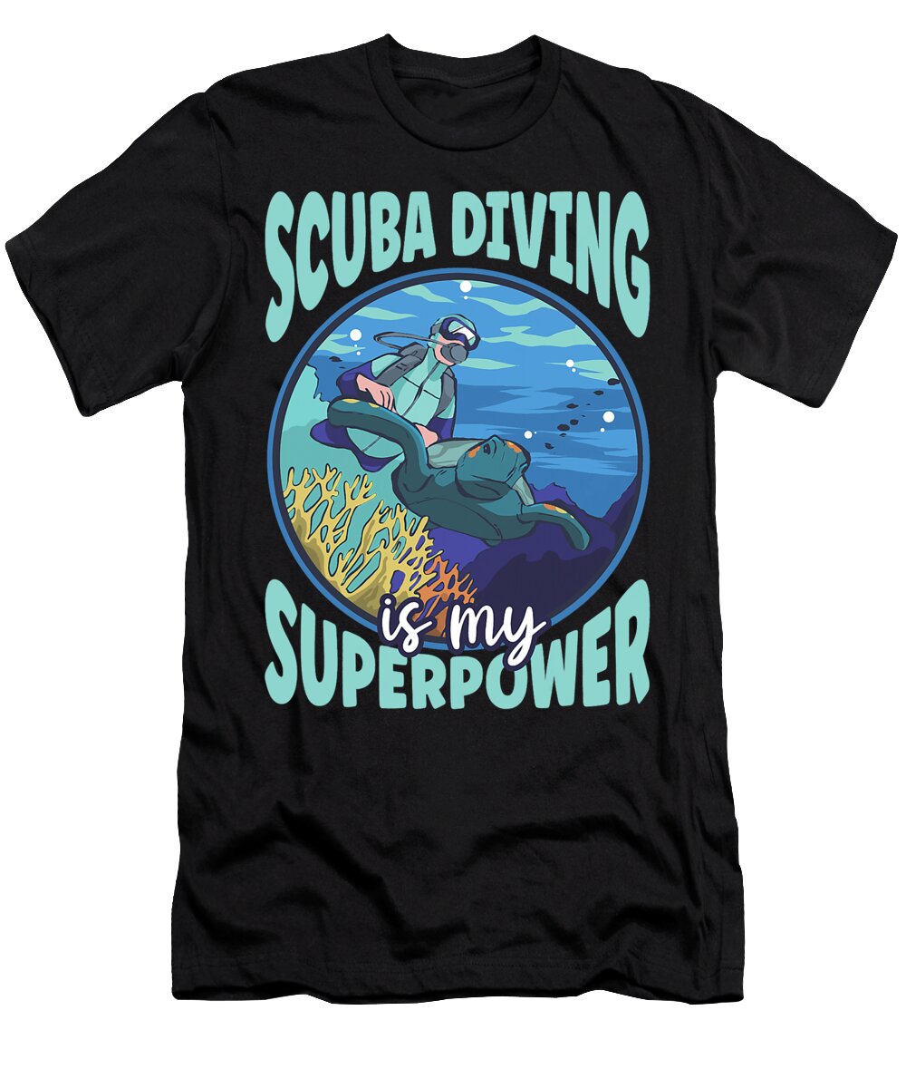 4 Scuba Diving Is My Superpower Vintage Diver Dive Ocean Life Grover Mcclure T-Shirt