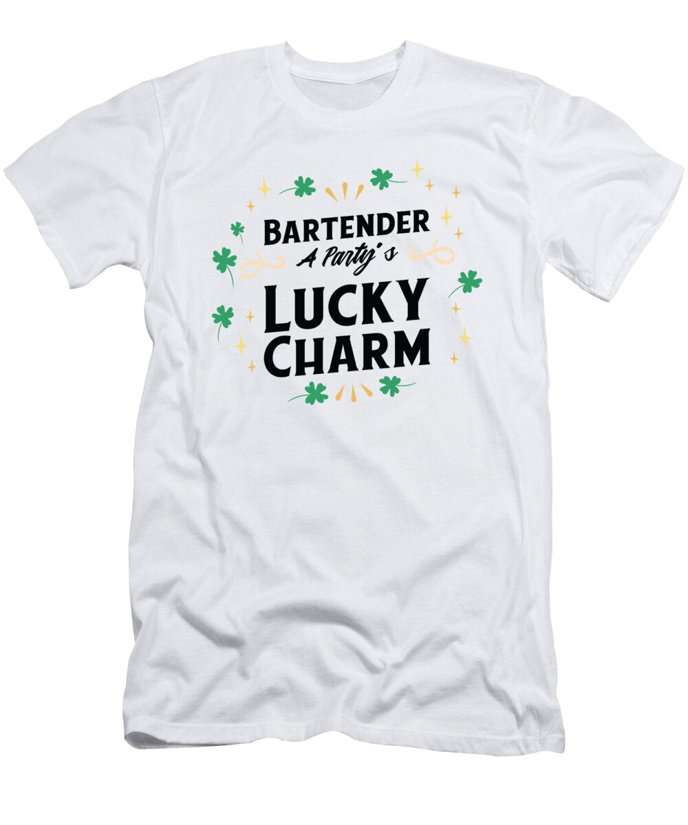 4 St Patricks Day Shamrock Clover Bartender Lucky Charm Toms Store T-Shirt