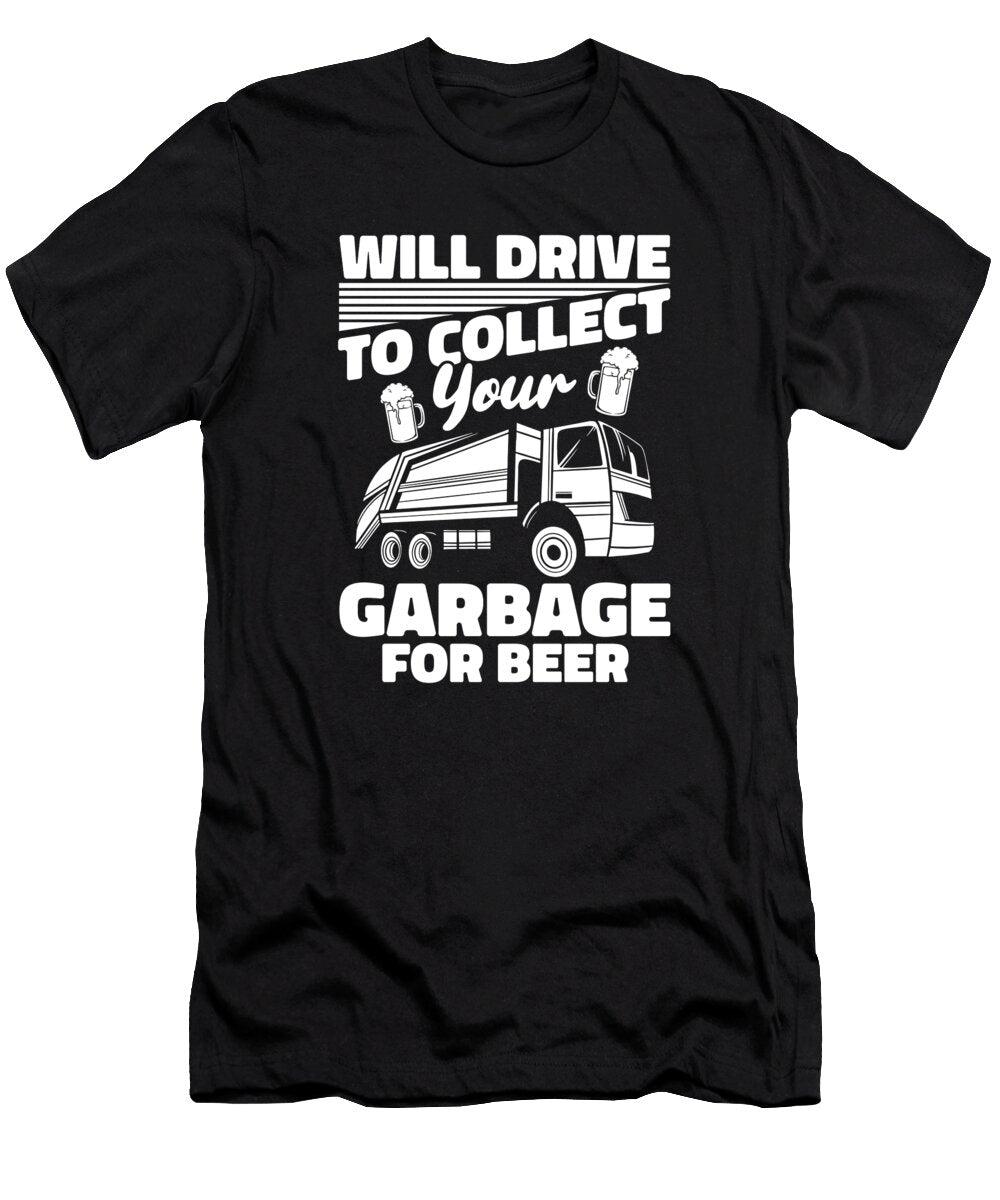 4 Truck Driver Trucking Trucker Rig Garbage Truck Crazy Squirrel T-Shirt