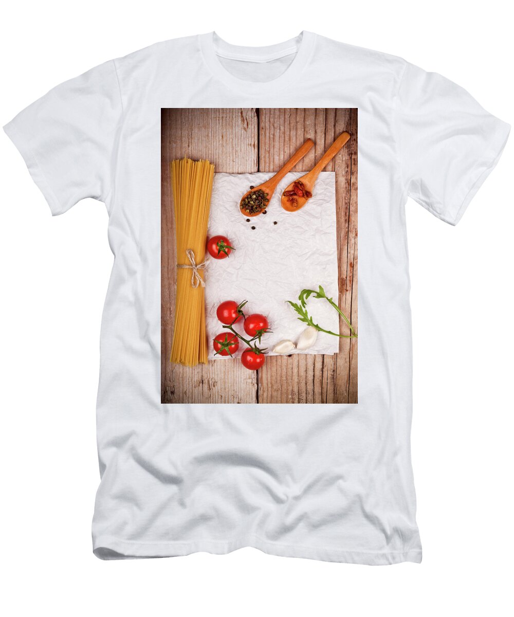 4 Uncooked Pasta with Tomatoes and Spices Liss Art Studio T-Shirt