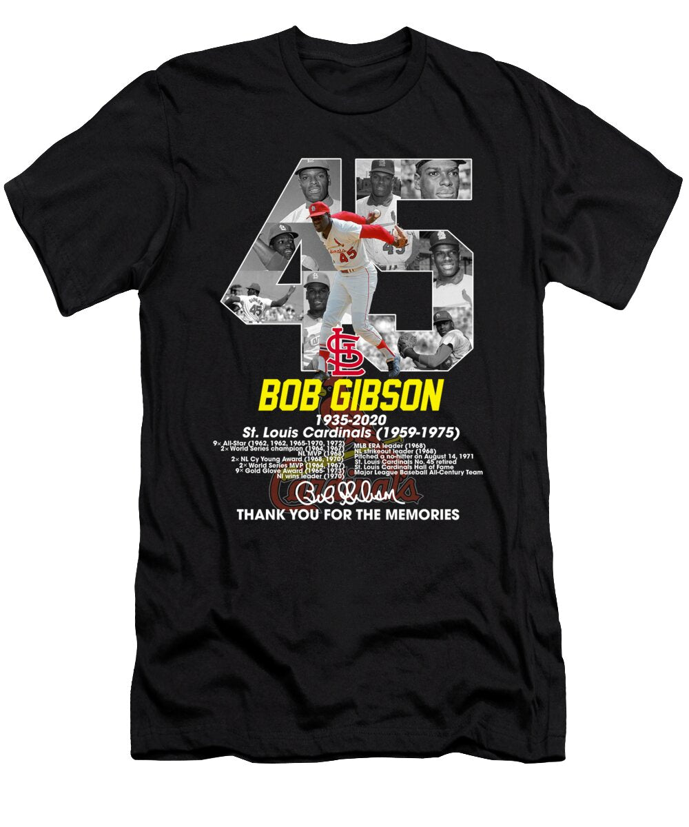 45 Bob Gibson 1935 2020 St Louis Cardinals 1959 1975 Thank You for the Memories Th T-Shirt