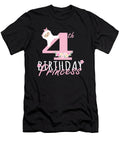 4th Birthday Princess Llama Girl Llamazing 4 Years Old Party Print Art Grabitees T-Shirt