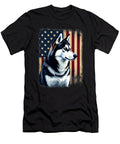 4th July American Flag Patriotic Dog Siberian Sophie Eleanor T-Shirt