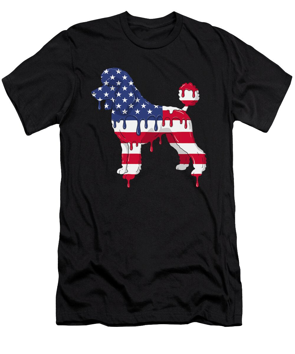 4th of July Poodle Ice Cream Drip American USA Sophie Eleanor T-Shirt