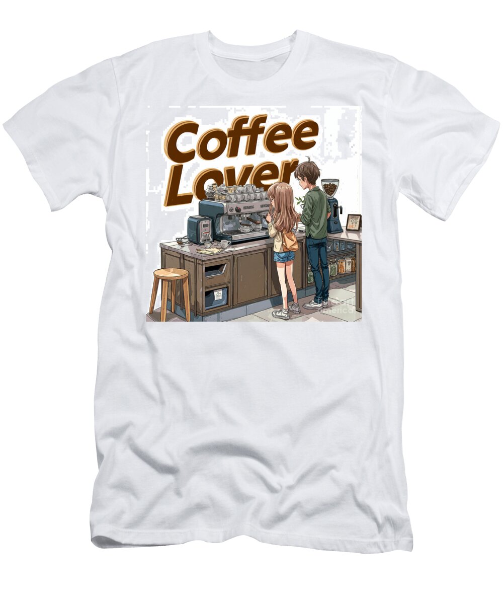 5 Coffee Enthusiasts At Espresso Machine Grafititee S T-Shirt