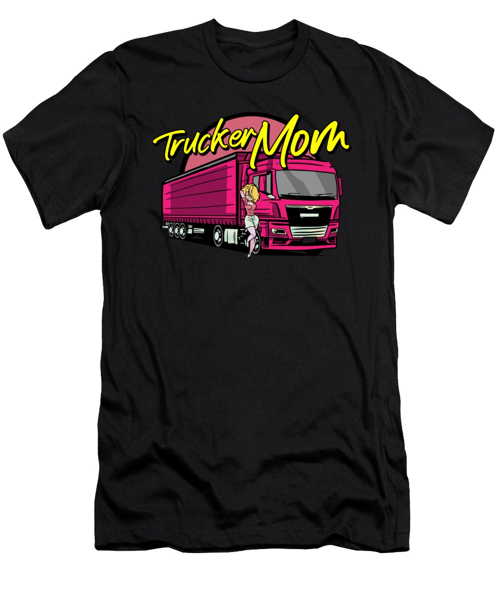 5 Female Truck Driver Trucker Trucking Female Truck Driver Crazy Squirrel T-Shirt