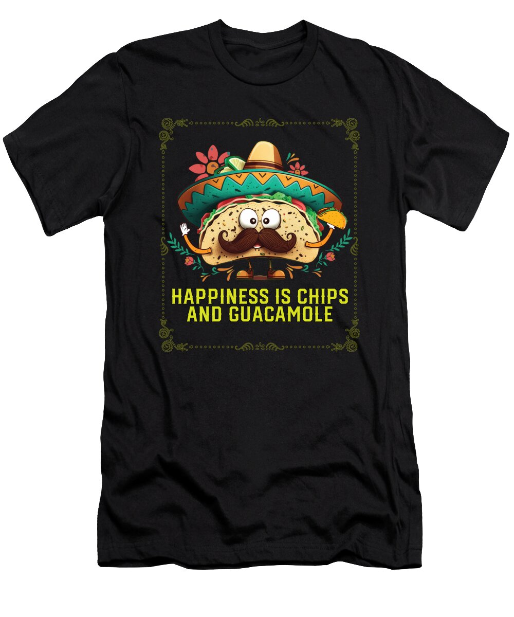 5 Happiness Is Chips and Guacamole Lover Avocado Vegetarian Maximus Designs T-Shirt