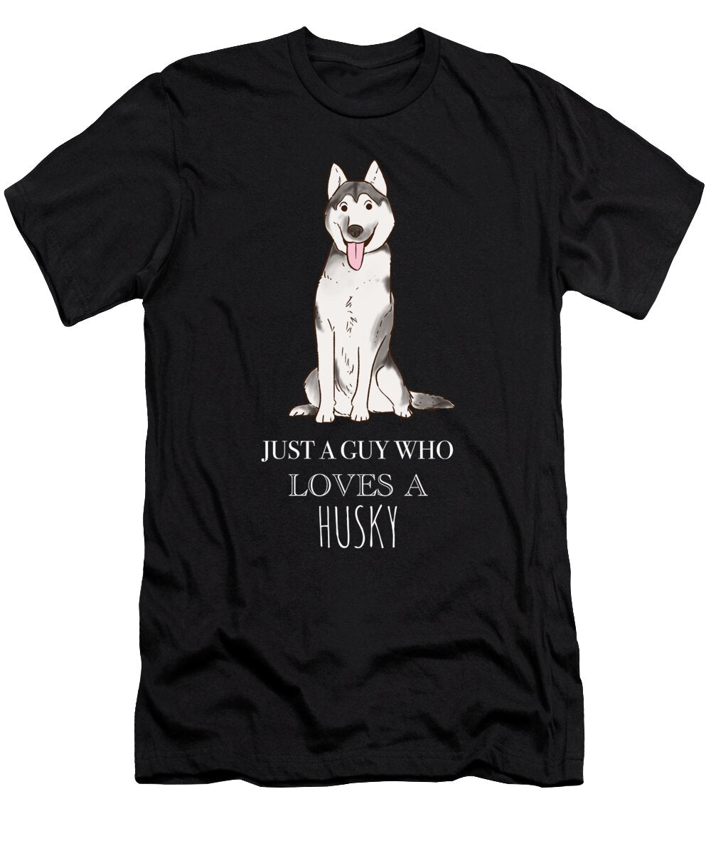 5 Just a Guy Who Loves a Husky Funny Dog Cynto T-Shirt