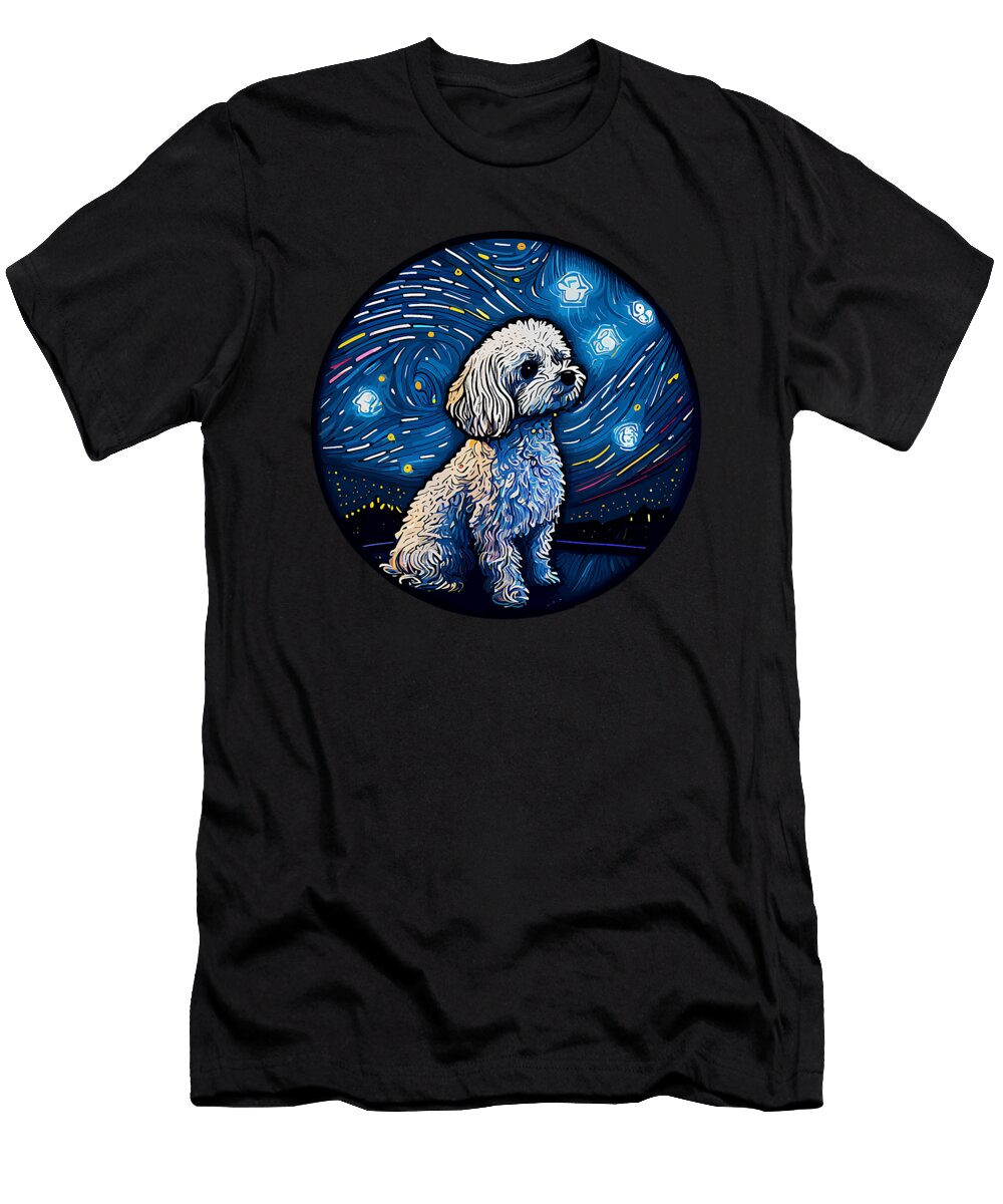 5 Maltipoo Starry Night Van Gogh Maltipoo Mom Dad Zyneu Gangd T-Shirt