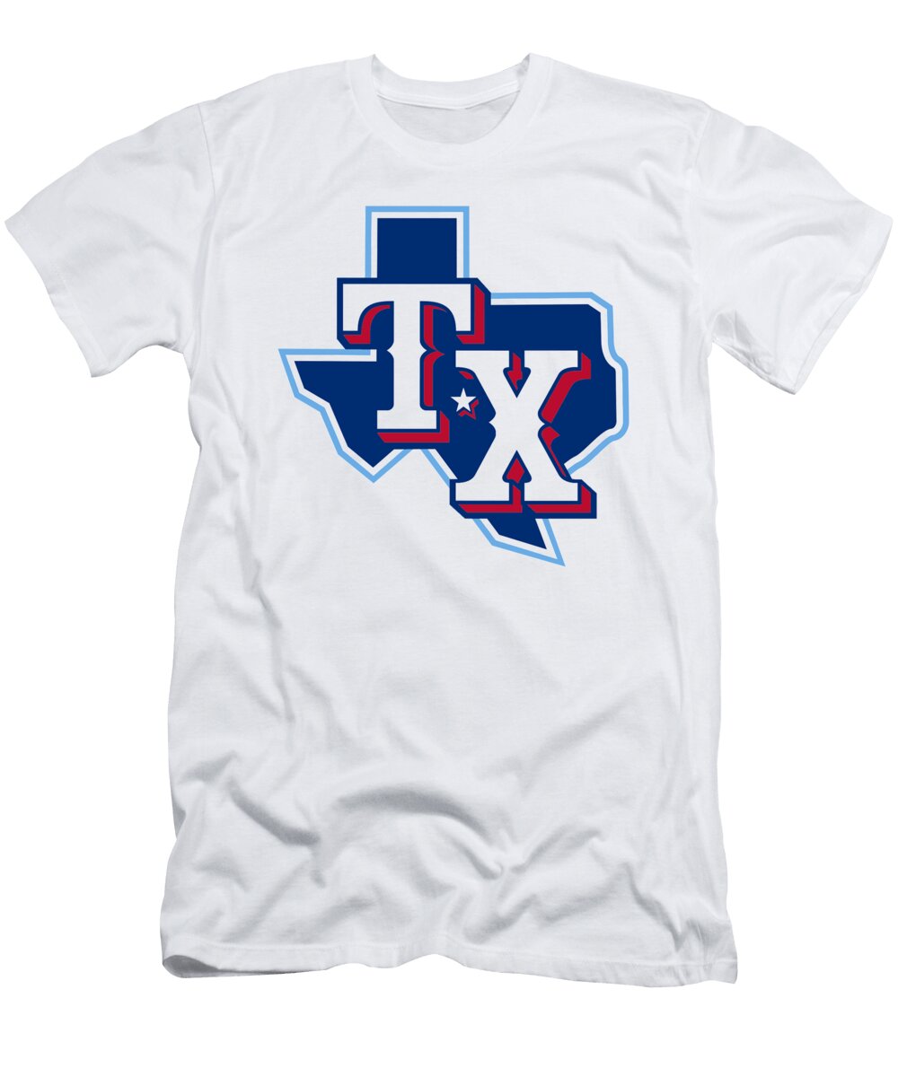 5 Texas Rangers Baseball Team Logo Jaron Kunze T-Shirt
