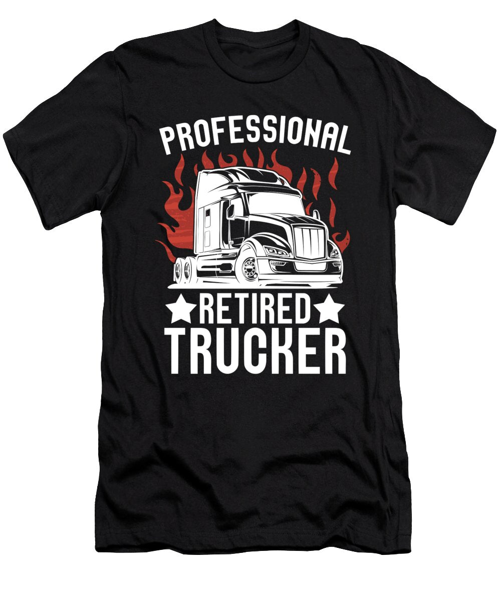 5 Truck Driver Big Rig Trucking Retired Trucker Crazy Squirrel T-Shirt
