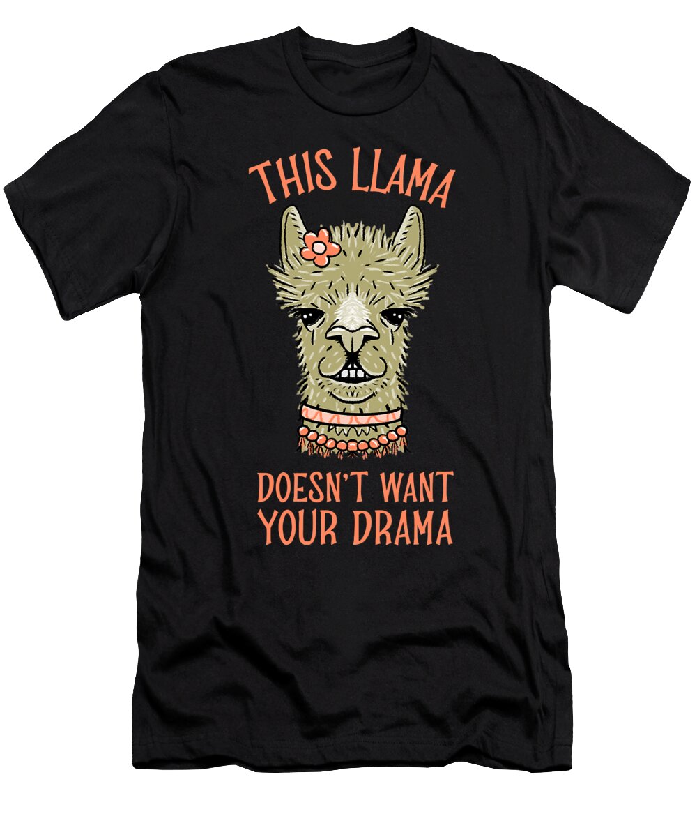 51 Llama Alpaca Alpacas Camelid Camel Cute Llama Funny Llama Llama Art Llama Drama Animal Llama Lover No Prob Llama Grover Mcclure T-Shirt