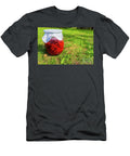 6 Fresh Raspberry in a Glass Jar on Grass Next to Fresh Raspberri Jacek Dudzinski T-Shirt