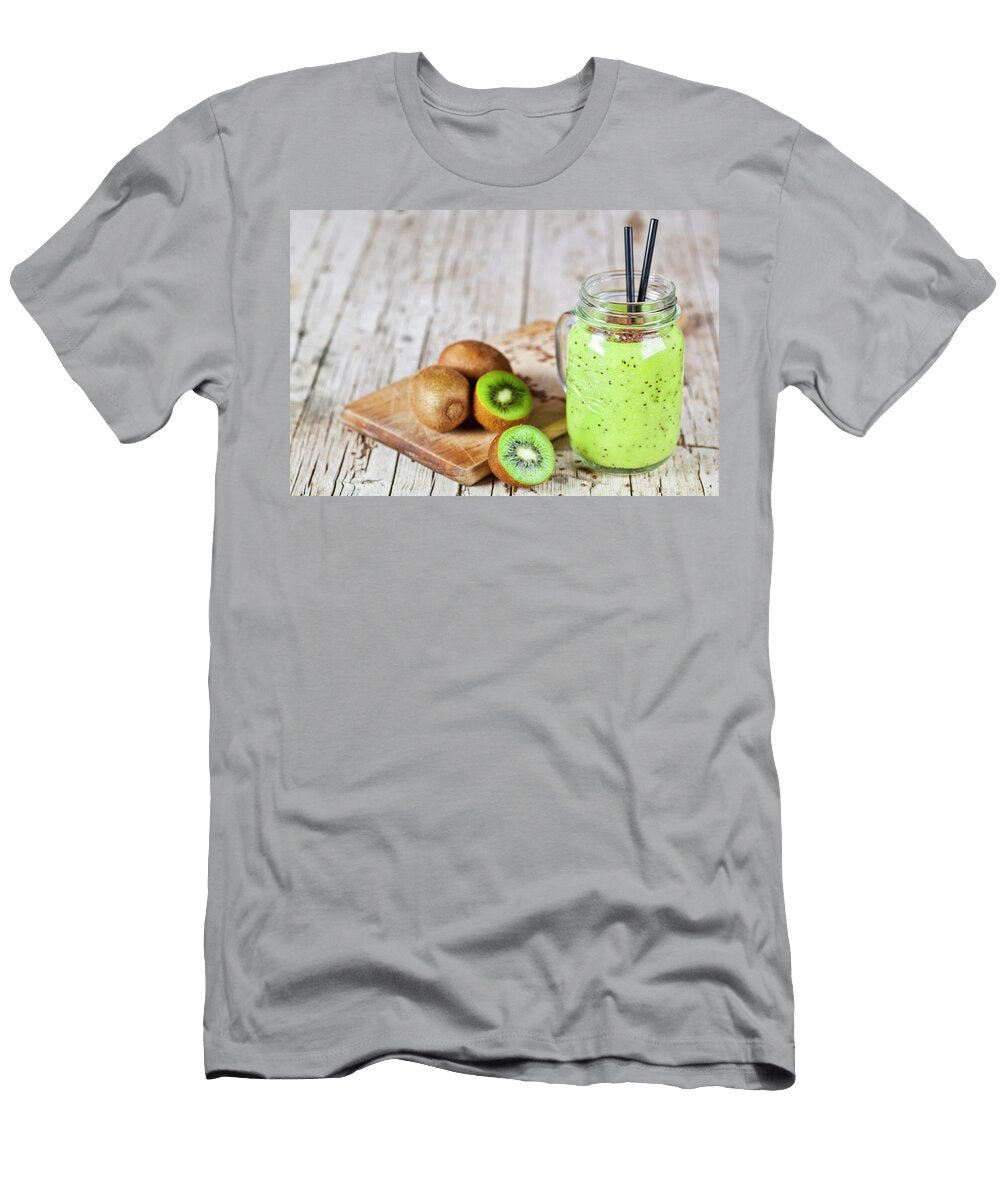 6 Green Smoothie with Kiwi Apple Lemon and Linen Seeds Healthy Liss Art Studio T-Shirt