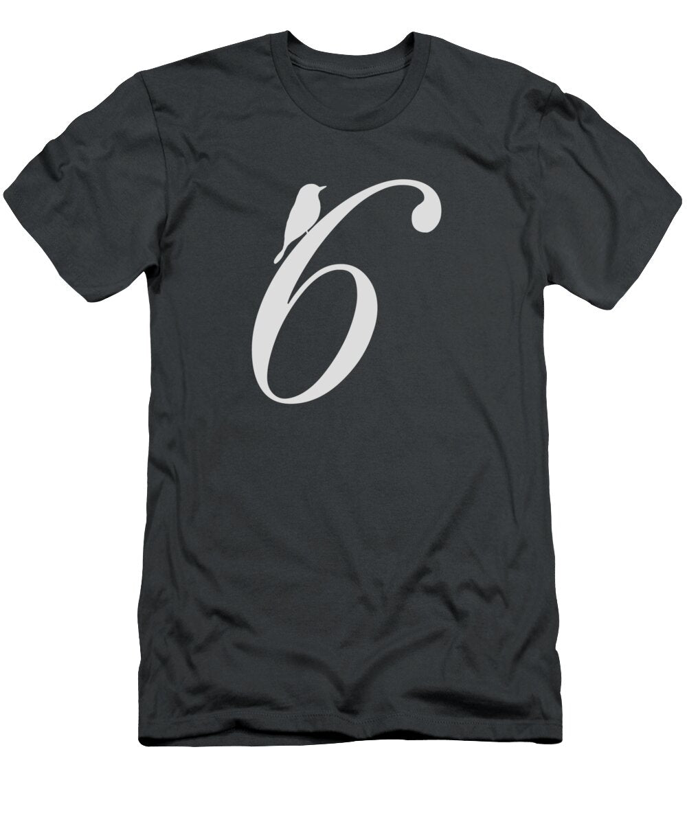 6 in Light Gray Bird and Script Custom Home Fashions T-Shirt