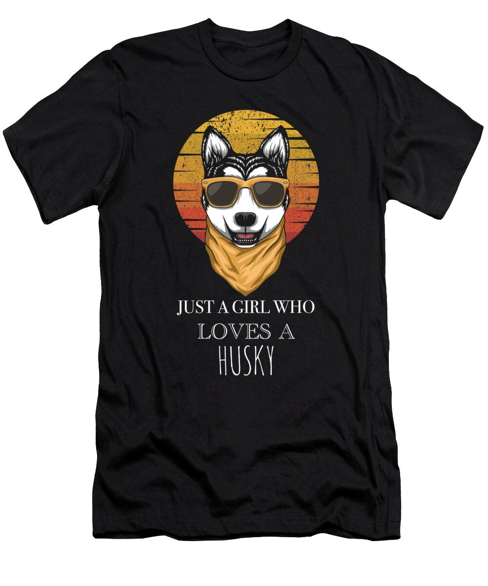 6 Just a Girl Who Loves a Husky Funny Dog Cynto T-Shirt