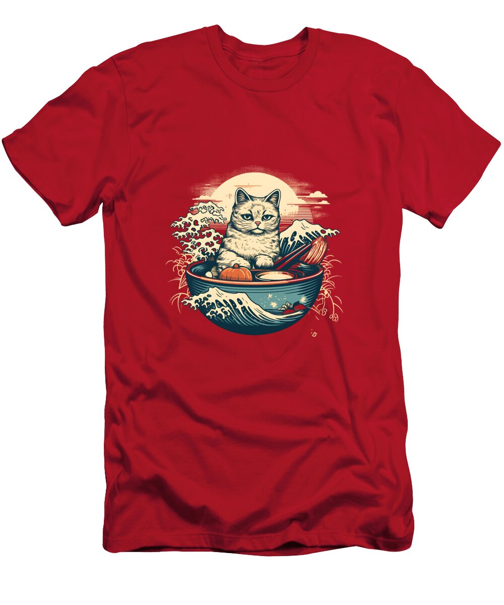 6 the Kawaii Japanese Ramen Cat Toni Q T-Shirt