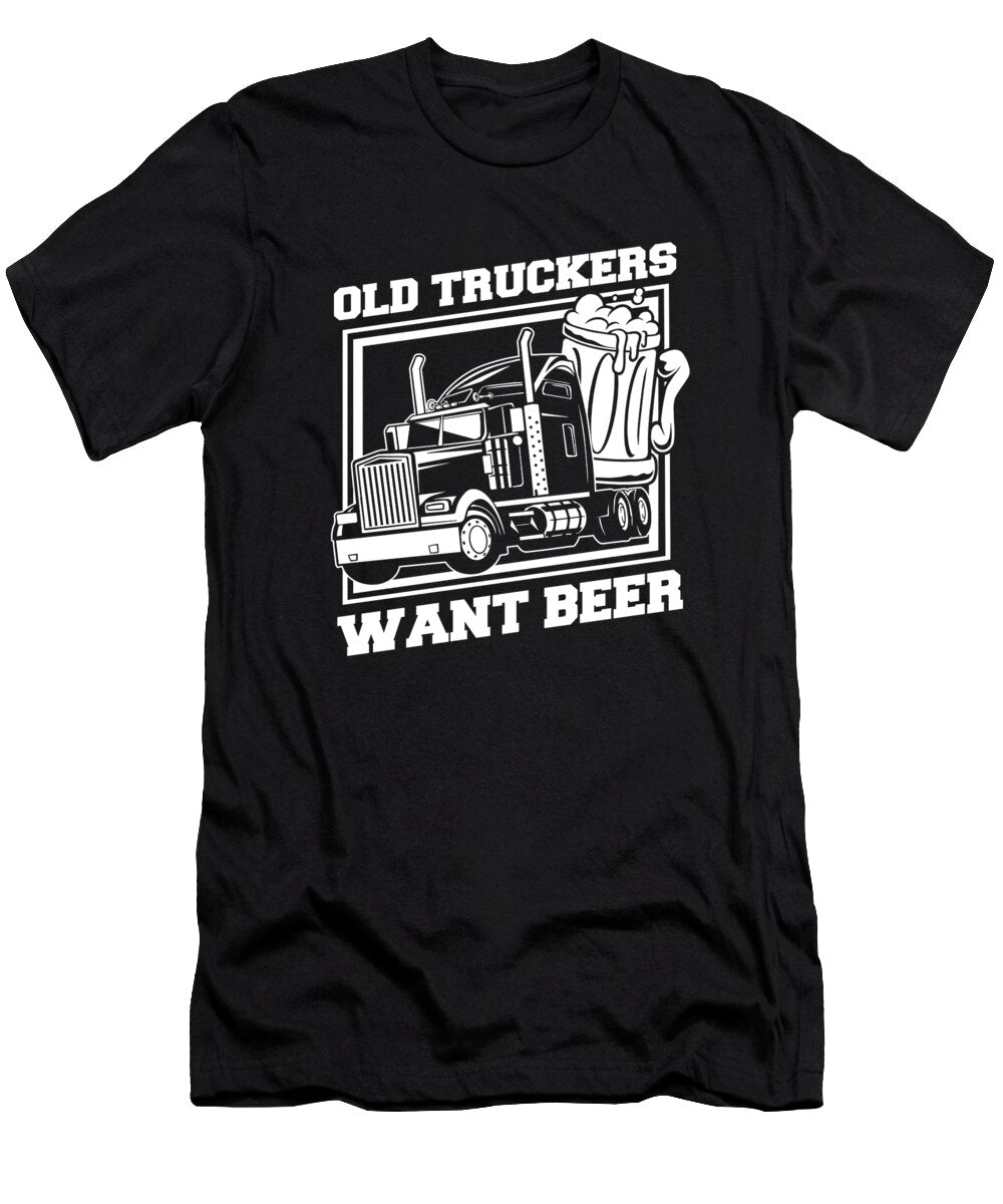 6 Truck Driver Rig Trucking Old Man Trucker Crazy Squirrel T-Shirt