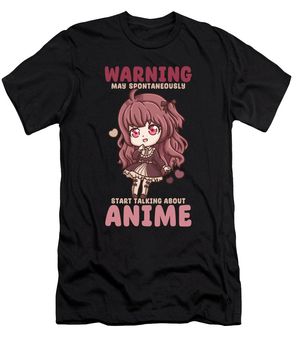 6 Warning May Spontaneously Talking Anime Bi Nutz T-Shirt