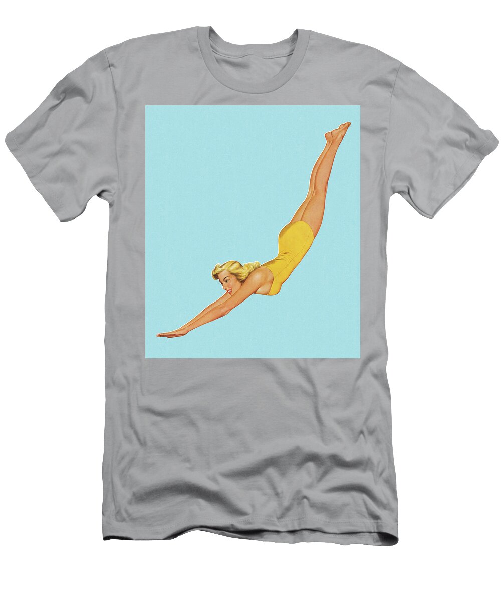 6 Woman Diving Csa Images T-Shirt