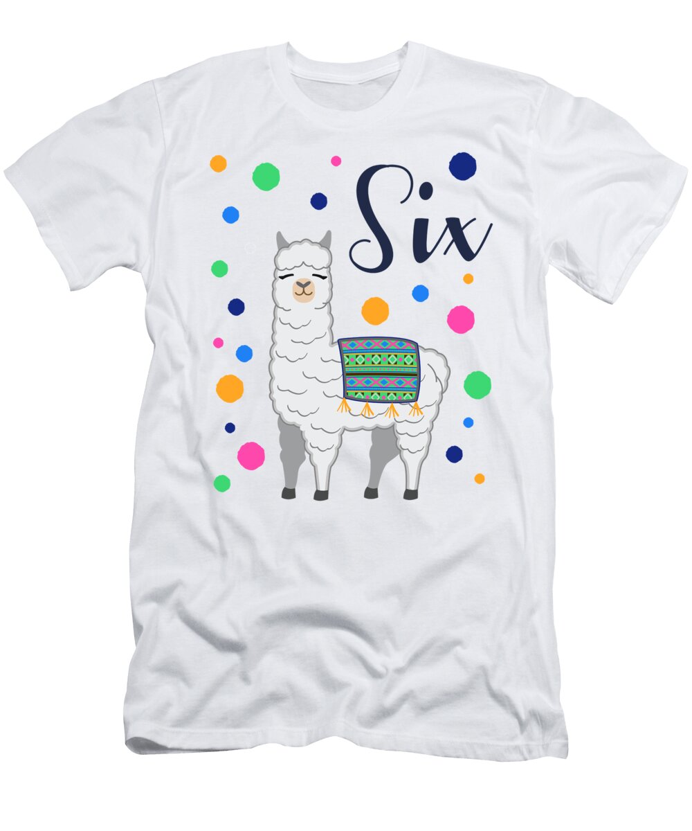 6 Years Birthday Gift Kids Llama Alpaca John Romeo T-Shirt