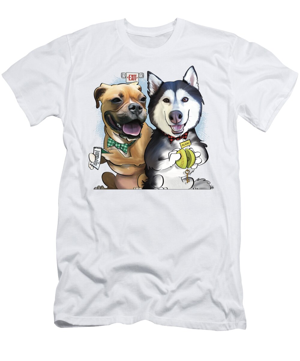 6710 Sims Canine Caricatures By John Lafree T-Shirt