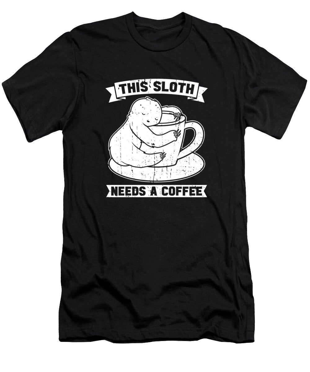 7 Coffee Sloth Crazy Squirrel T-Shirt
