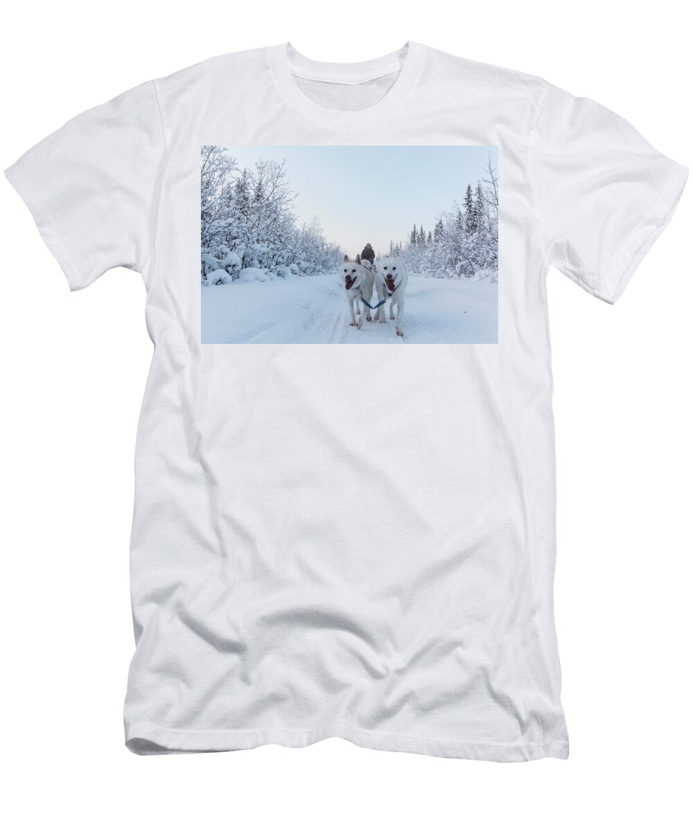 7 Dogsledding Through the Forest Johnathan Ampersand Esper T-Shirt
