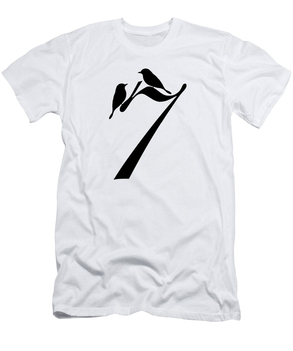7 in Black Bird and Script Custom Home Fashions T-Shirt