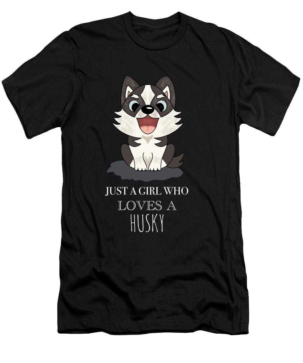 7 Just a Girl Who Loves a Husky Funny Dog Cynto T-Shirt
