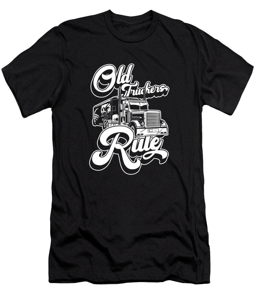 7 Truck Driver Trucking Rig Old Man Trucker Crazy Squirrel T-Shirt