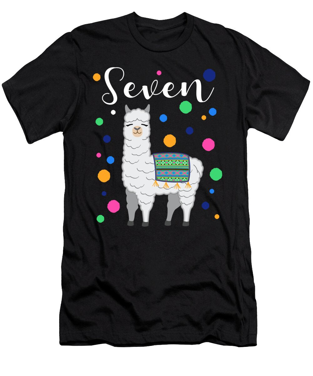 7 Years Birthday Gift Kids Llama Alpaca John Romeo T-Shirt