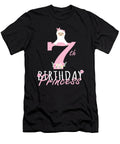 7th Birthday Princess Llama Girl Llamazing 7 Years Old Party Graphic Art Grabitees T-Shirt