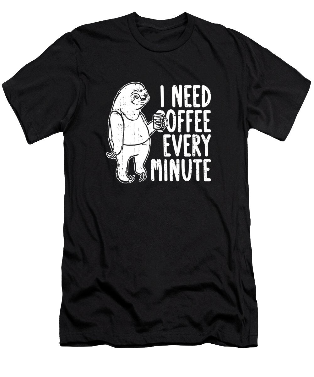 8 Coffee Sloth Crazy Squirrel T-Shirt
