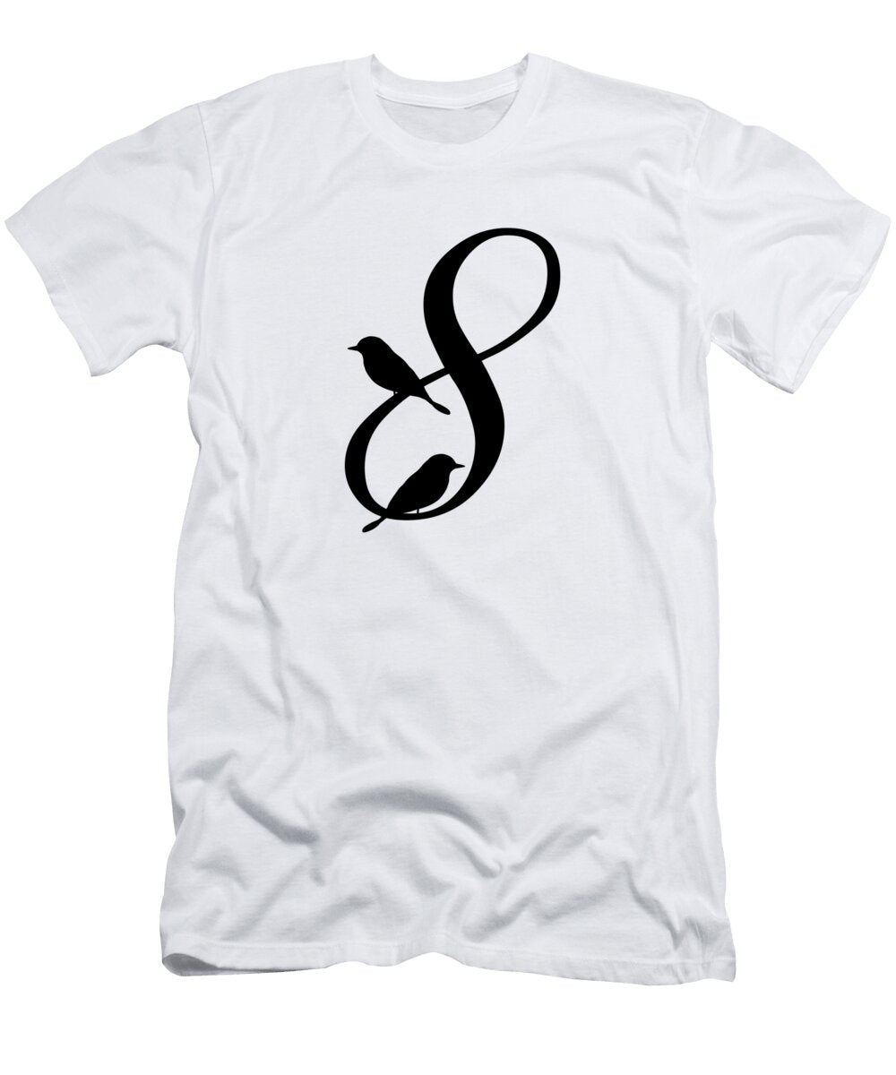 8 in Black Bird and Script Custom Home Fashions T-Shirt