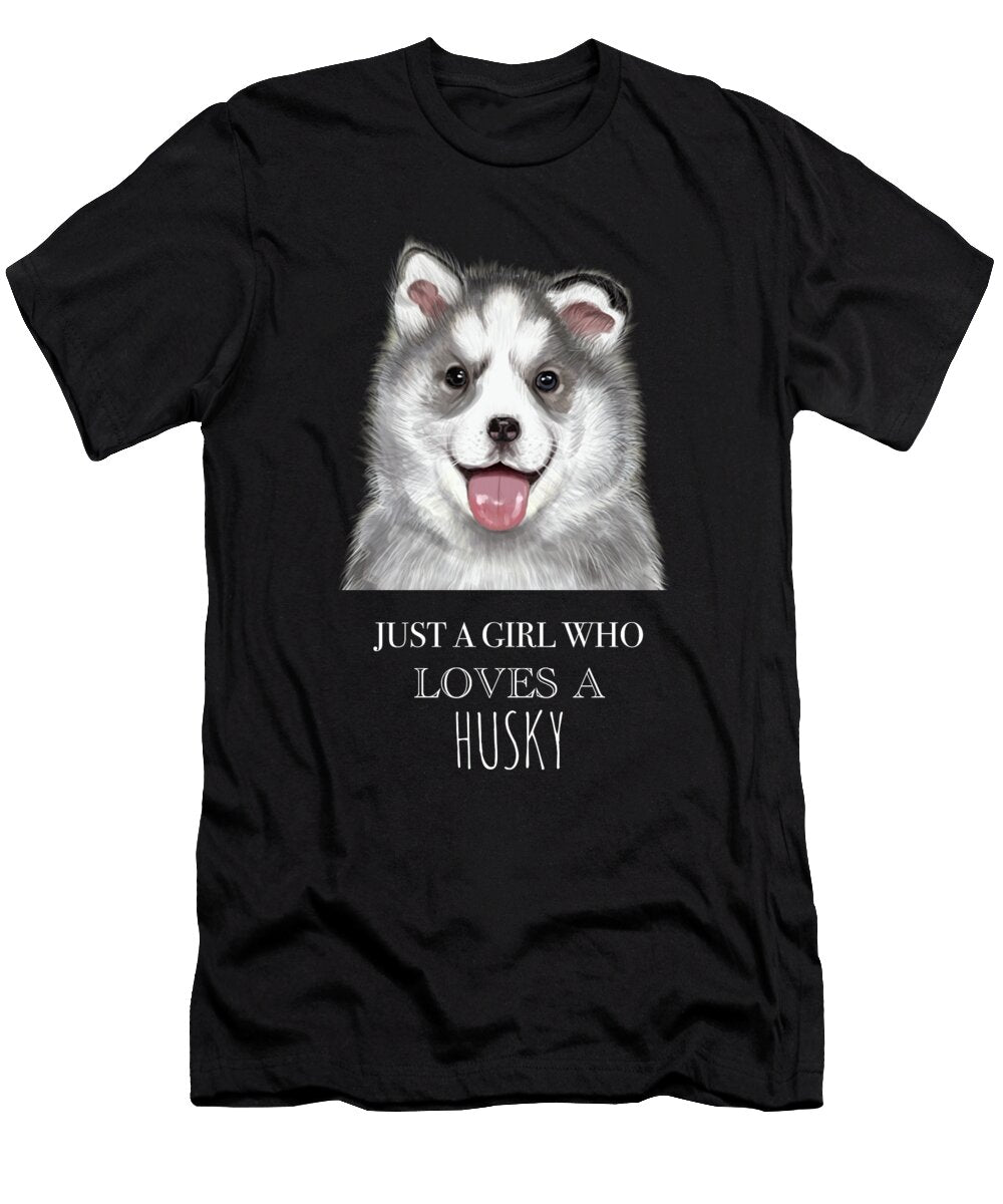 8 Just a Girl Who Loves a Husky Funny Dog Cynto T-Shirt