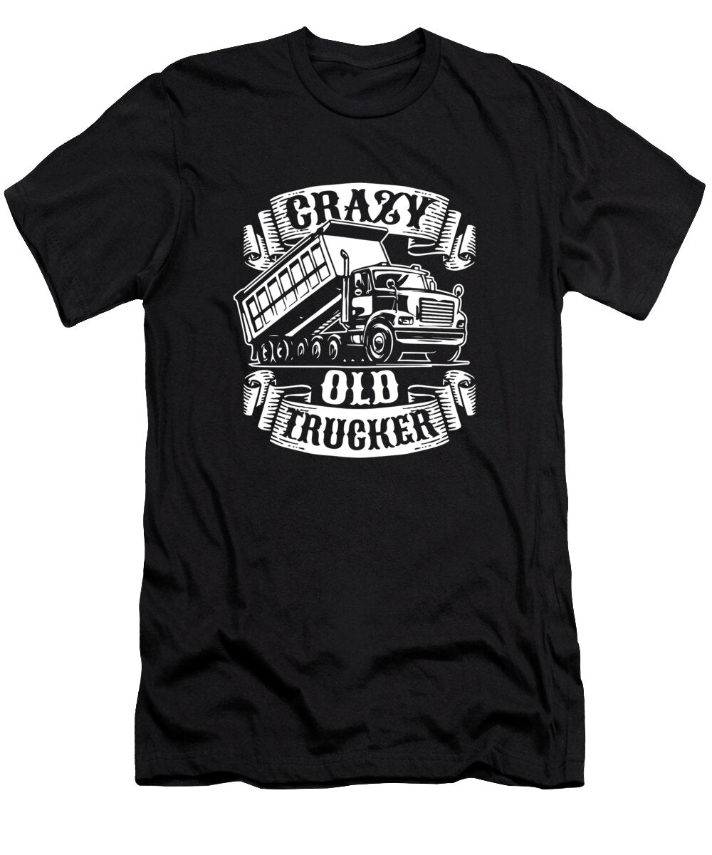 8 Truck Driver Trucking Rig Old Man Trucker Crazy Squirrel T-Shirt