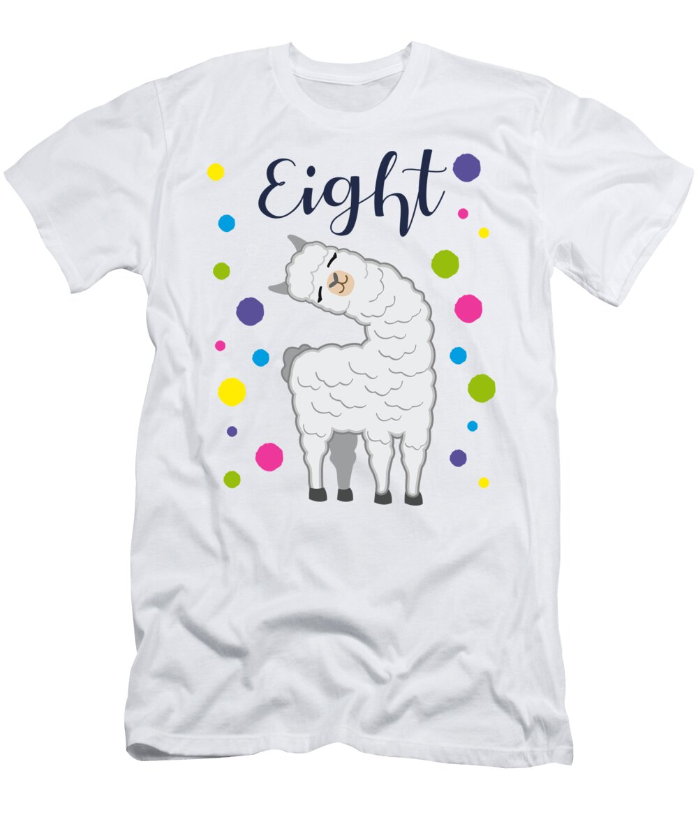 8 Years Birthday Gift Kids Llama Alpaca John Romeo T-Shirt